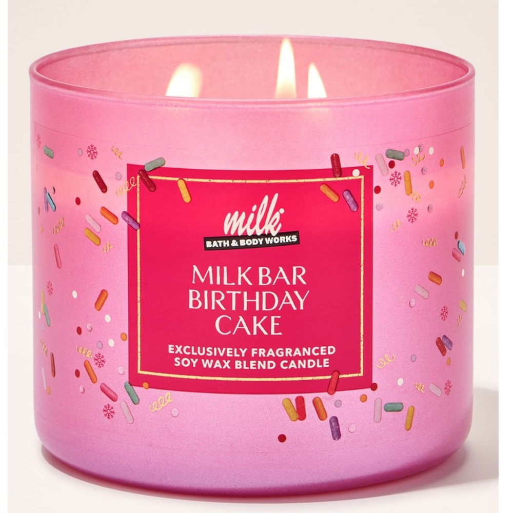 Bath & Body Works MILK BAR BIRTHDAY CAKE 3-Wick Candle LIMITED EDITION